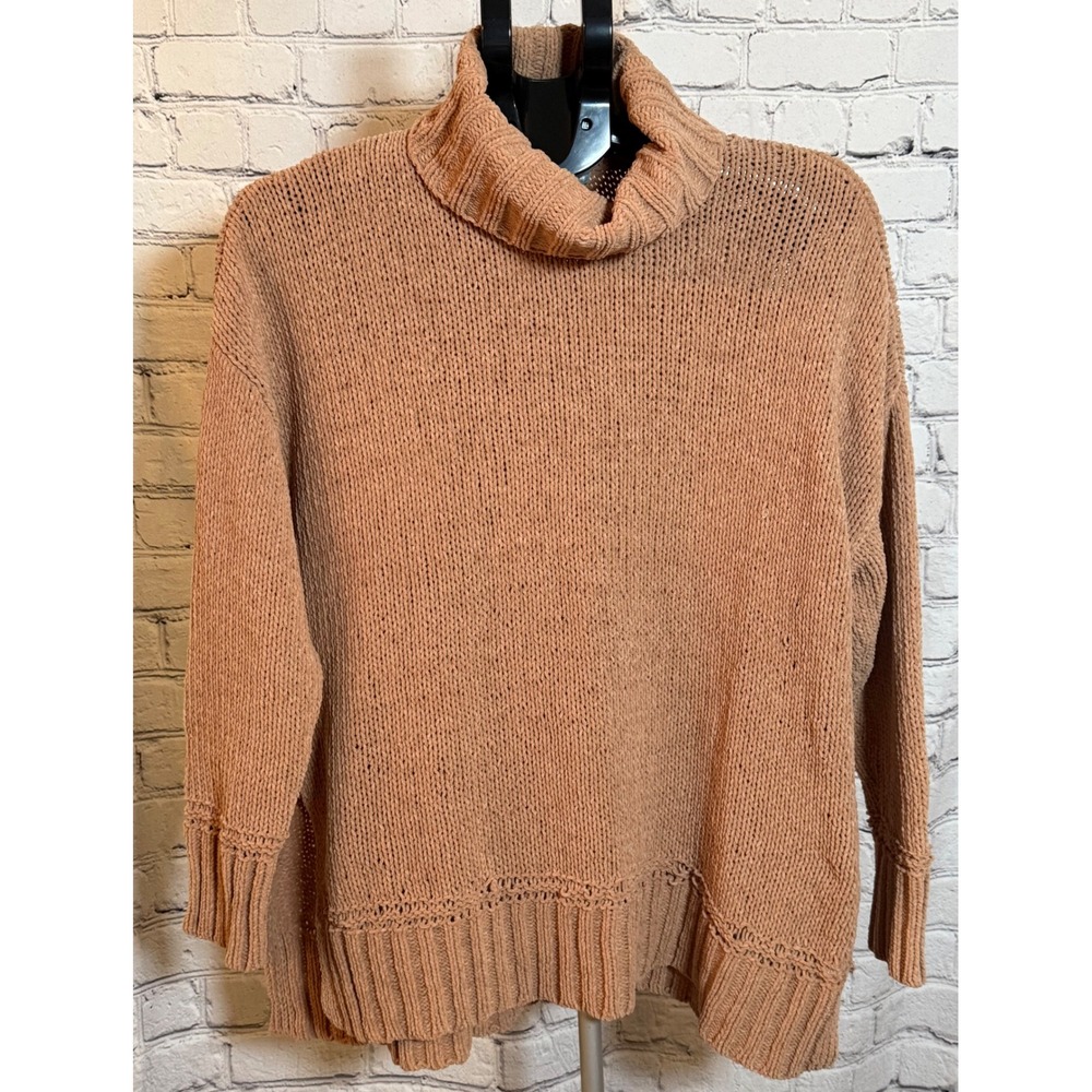 Aerie Womens Chenille Turtleneck Sweater Terracotta‎ Orange Knit Pullover Size M